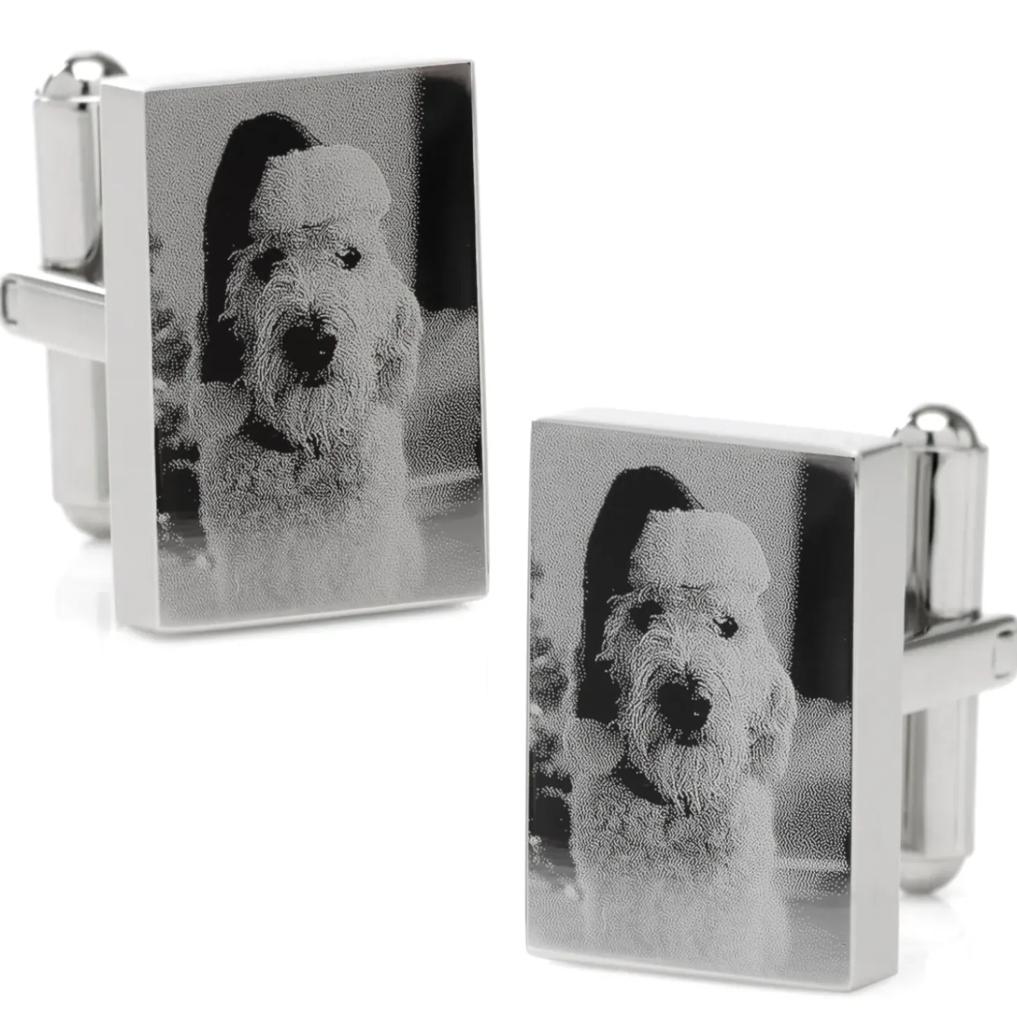 Ox and Bull Trading Co. Custom Engraved Block Photo Cufflinks