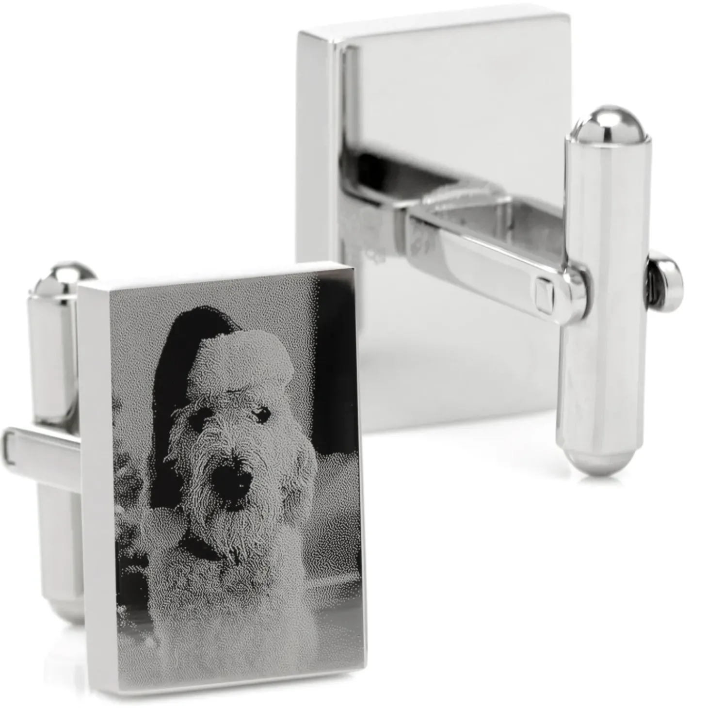 Ox and Bull Trading Co. Custom Engraved Block Photo Cufflinks