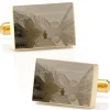 Ox and Bull Trading Co. Custom Engraved Gold Plated Block Cufflinks