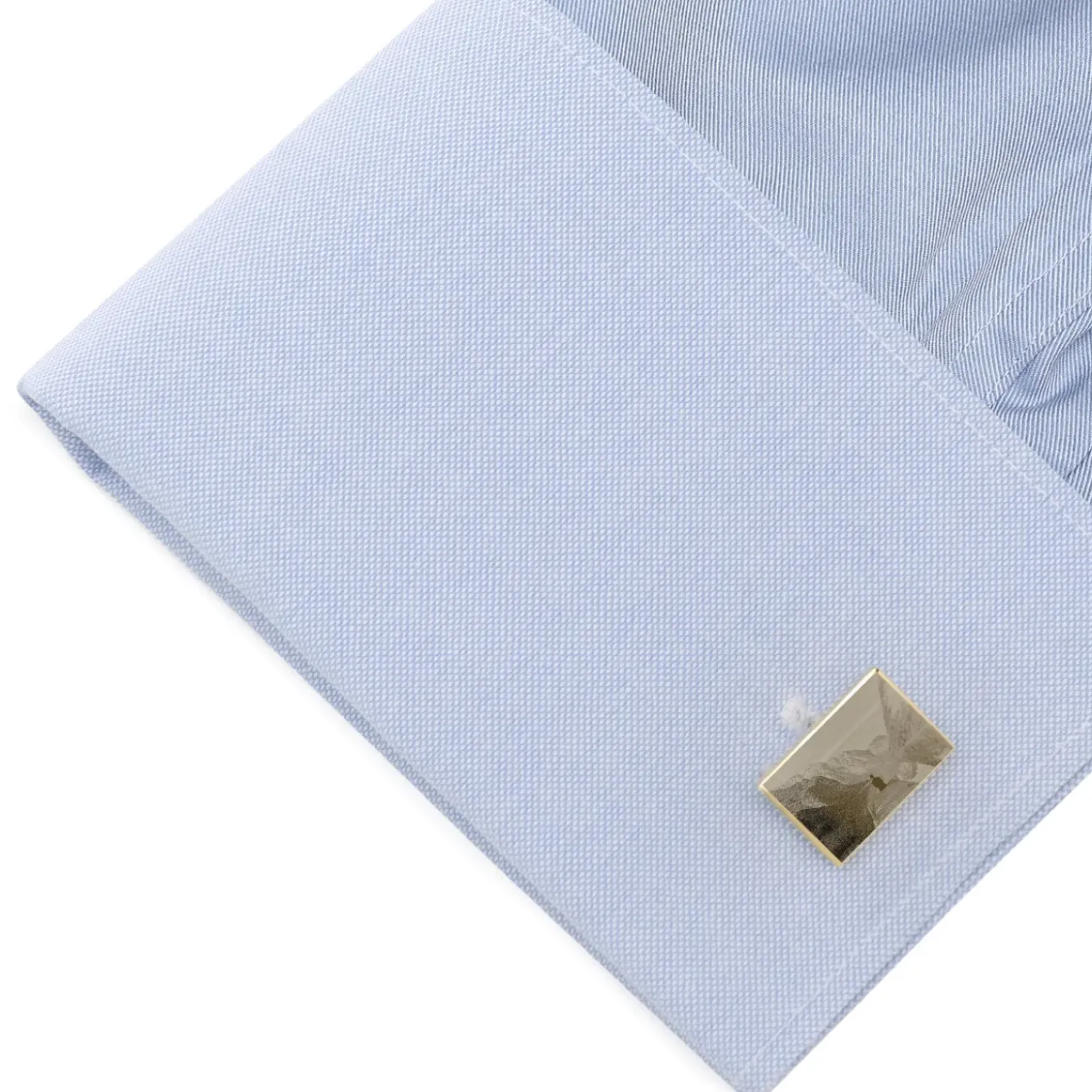 Ox and Bull Trading Co. Custom Engraved Gold Plated Block Cufflinks