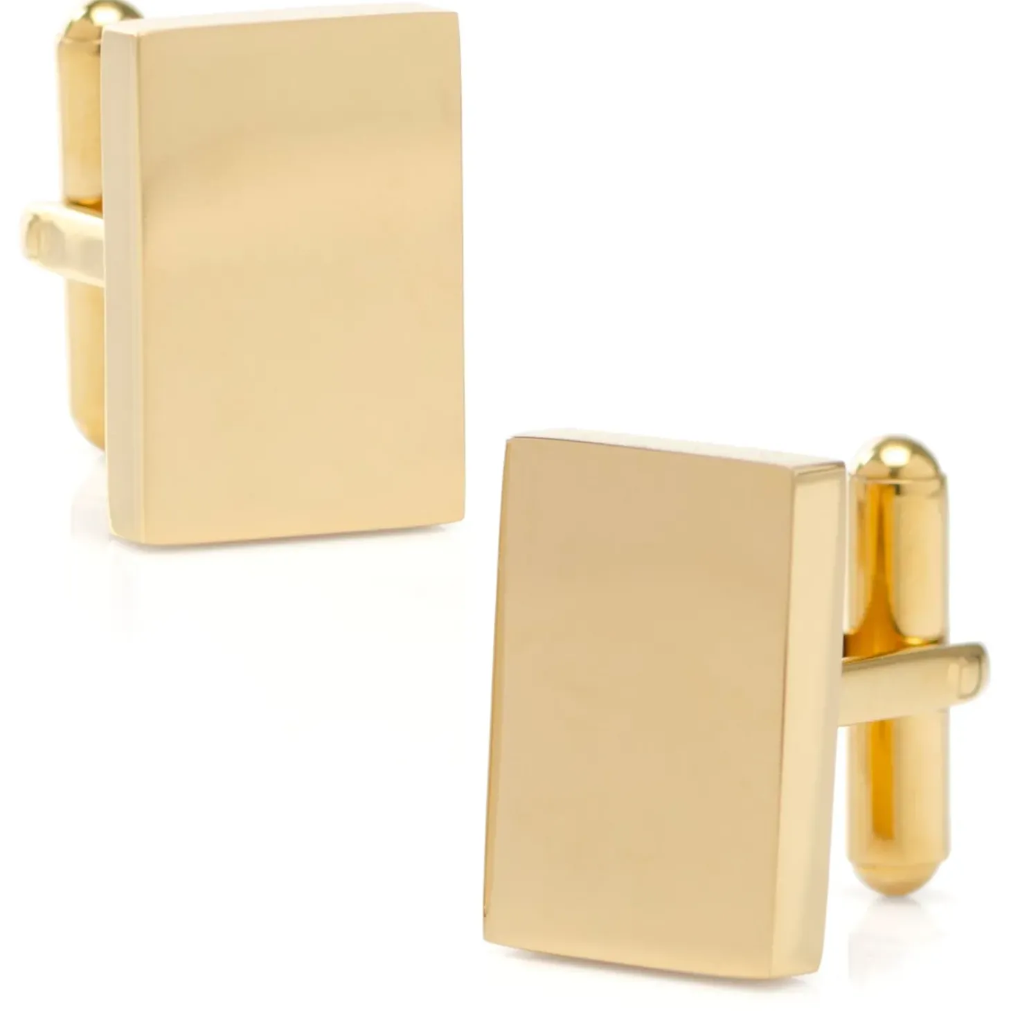 Ox and Bull Trading Co. Custom Engraved Gold Plated Block Cufflinks