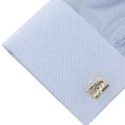 Ox and Bull Trading Co. Custom Engraved Gold Plated Block Cufflinks