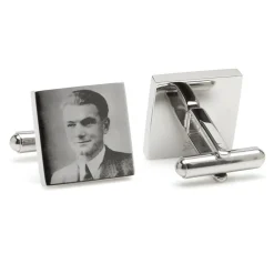 Ox and Bull Trading Co. Custom Engraved Square Photo Cufflinks