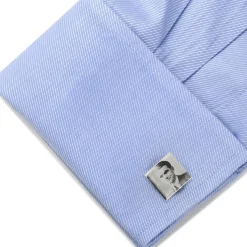 Ox and Bull Trading Co. Custom Engraved Square Photo Cufflinks