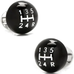 Ox and Bull Trading Co. 3D Black Gear Shifter Cufflinks