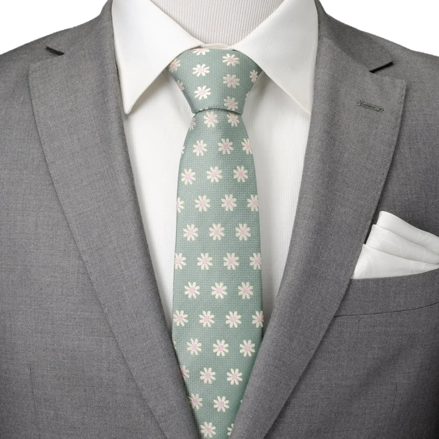 Ox and Bull Trading Co. Daisy Soft Green Men's Tie