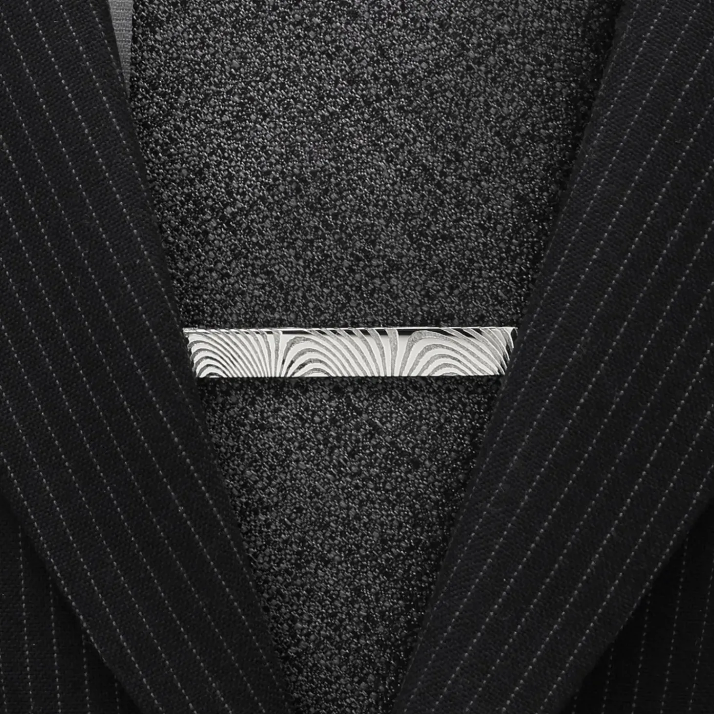 Ox and Bull Trading Co. Damascus Stainless Steel Tie Clip
