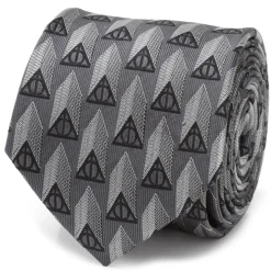 Harry Potter Deathly Hallows Gray Silk Men's Tie