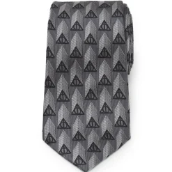 Harry Potter Deathly Hallows Gray Silk Men's Tie
