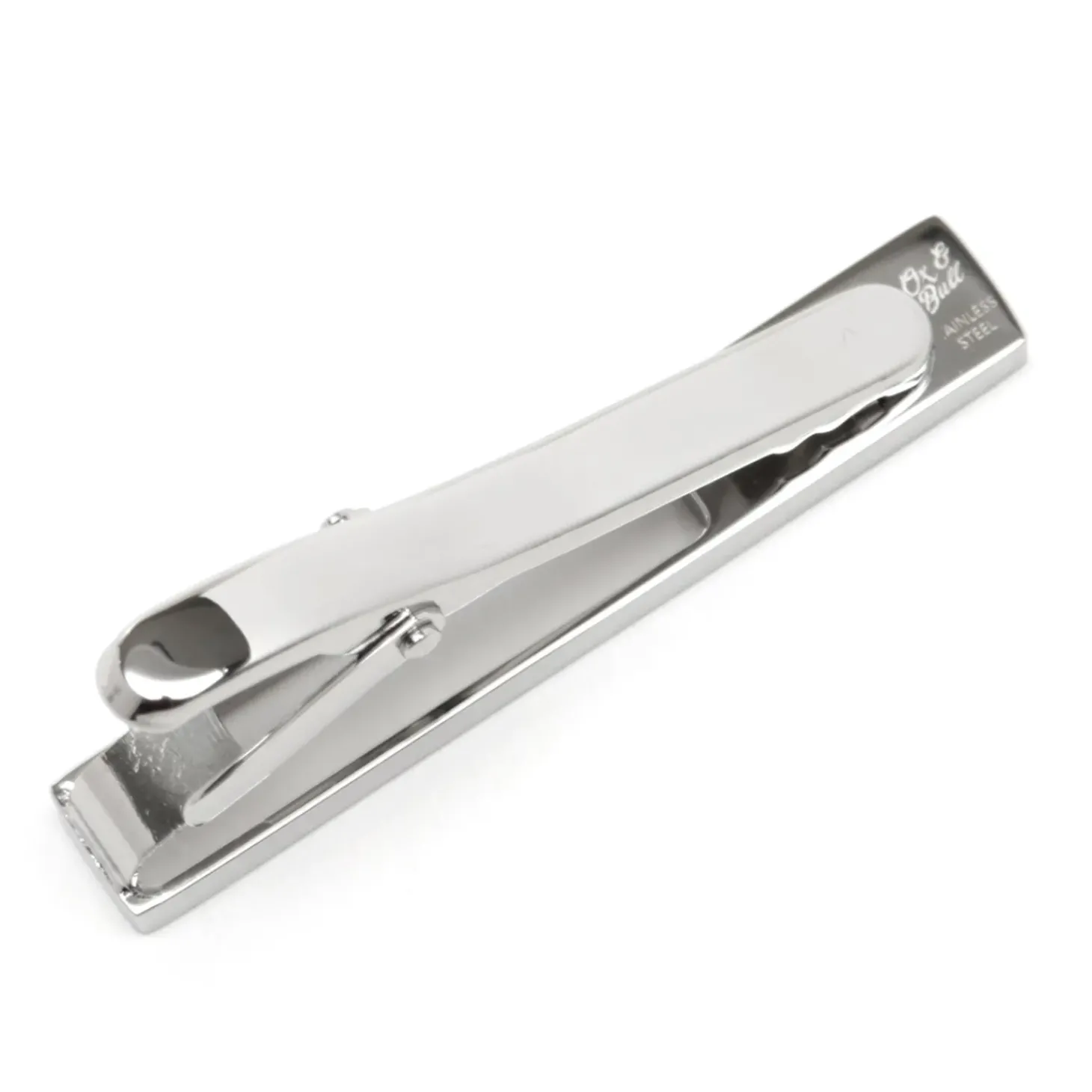 Ox and Bull Trading Co. Die Cut Crystal Stainless Steel Tie Clip