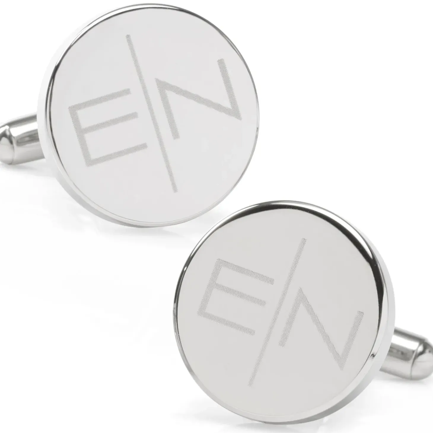 Ox and Bull Trading Co. Divided Modern Monogram Engravable Cufflinks