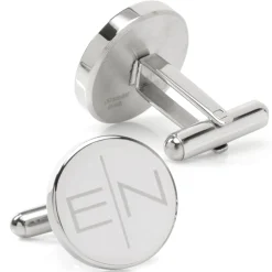 Ox and Bull Trading Co. Divided Modern Monogram Engravable Cufflinks