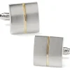 Ox and Bull Trading Co. Divided Two Tone Square Cufflinks