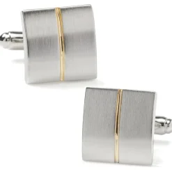Ox and Bull Trading Co. Divided Two Tone Square Cufflinks