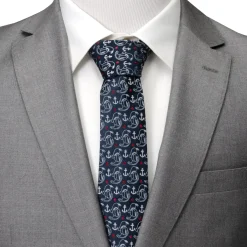 Disney Donald Duck Anchor Navy Blue Men's Tie