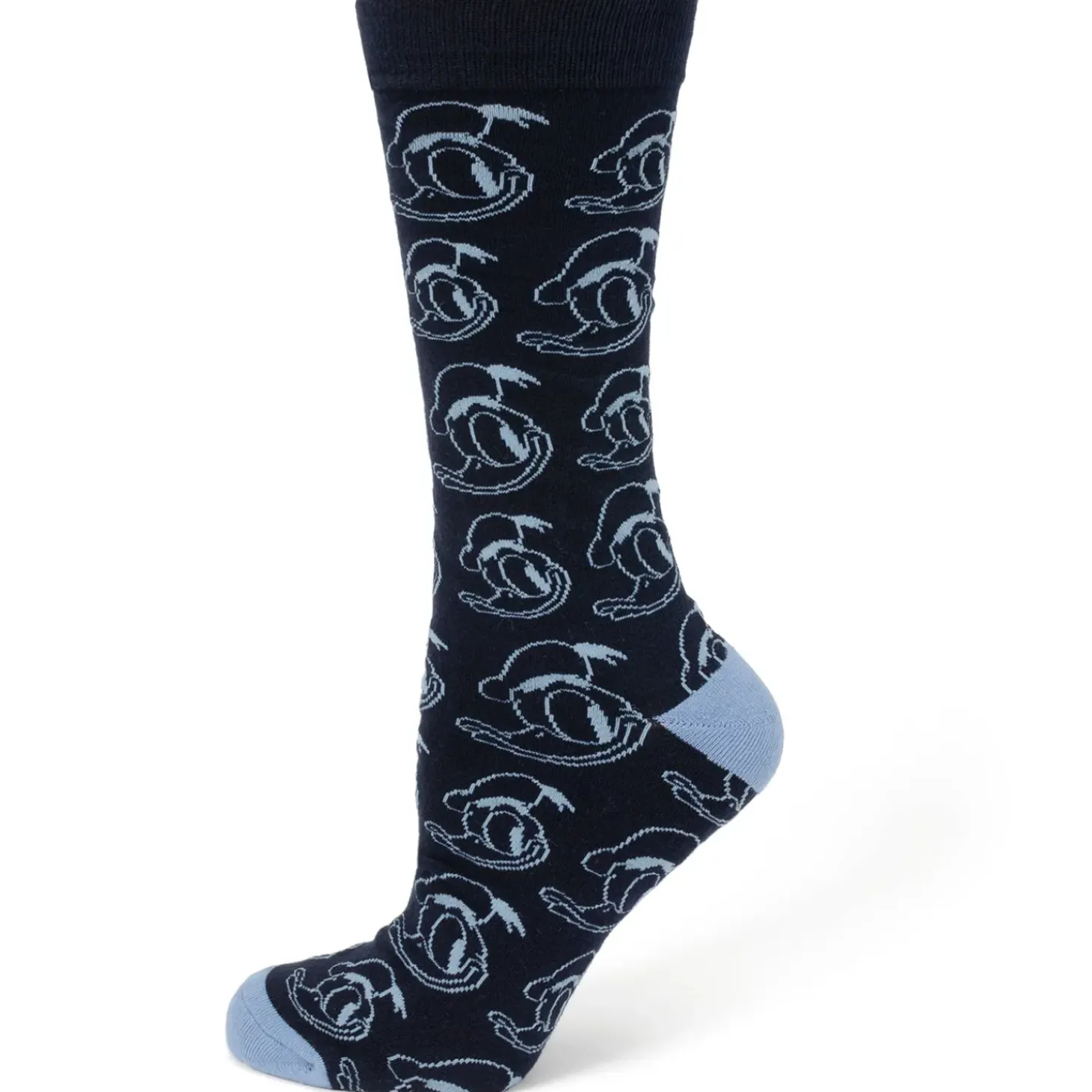Disney Donald Patterned Blue Sock and Mickey Blue Lapel Pin Gift Set