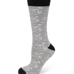 Disney Donald Patterned Gray Sock and Mickey Blue Lapel Pin Gift Set