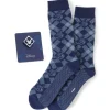 Disney Donald Plaid Sock and Mickey Blue Lapel Pin Gift Set