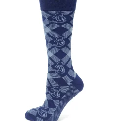 Disney Donald Plaid Sock and Mickey Blue Lapel Pin Gift Set