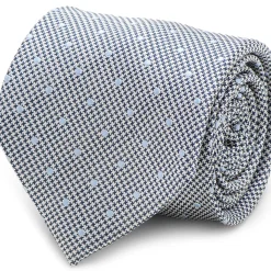 Ox and Bull Trading Co. Dotted Herringbone Gray Silk Tie