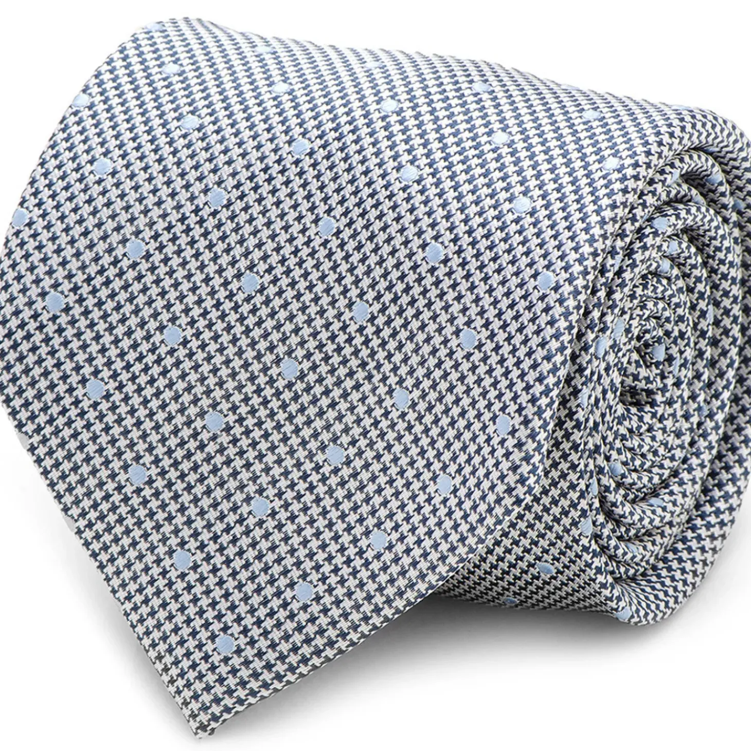 Ox and Bull Trading Co. Dotted Herringbone Gray Silk Tie