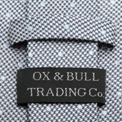 Ox and Bull Trading Co. Dotted Herringbone Gray Silk Tie
