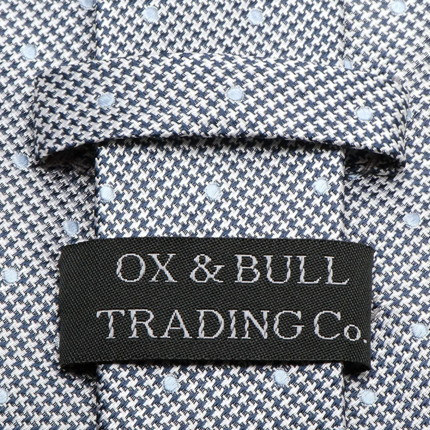 Ox and Bull Trading Co. Dotted Herringbone Gray Silk Tie