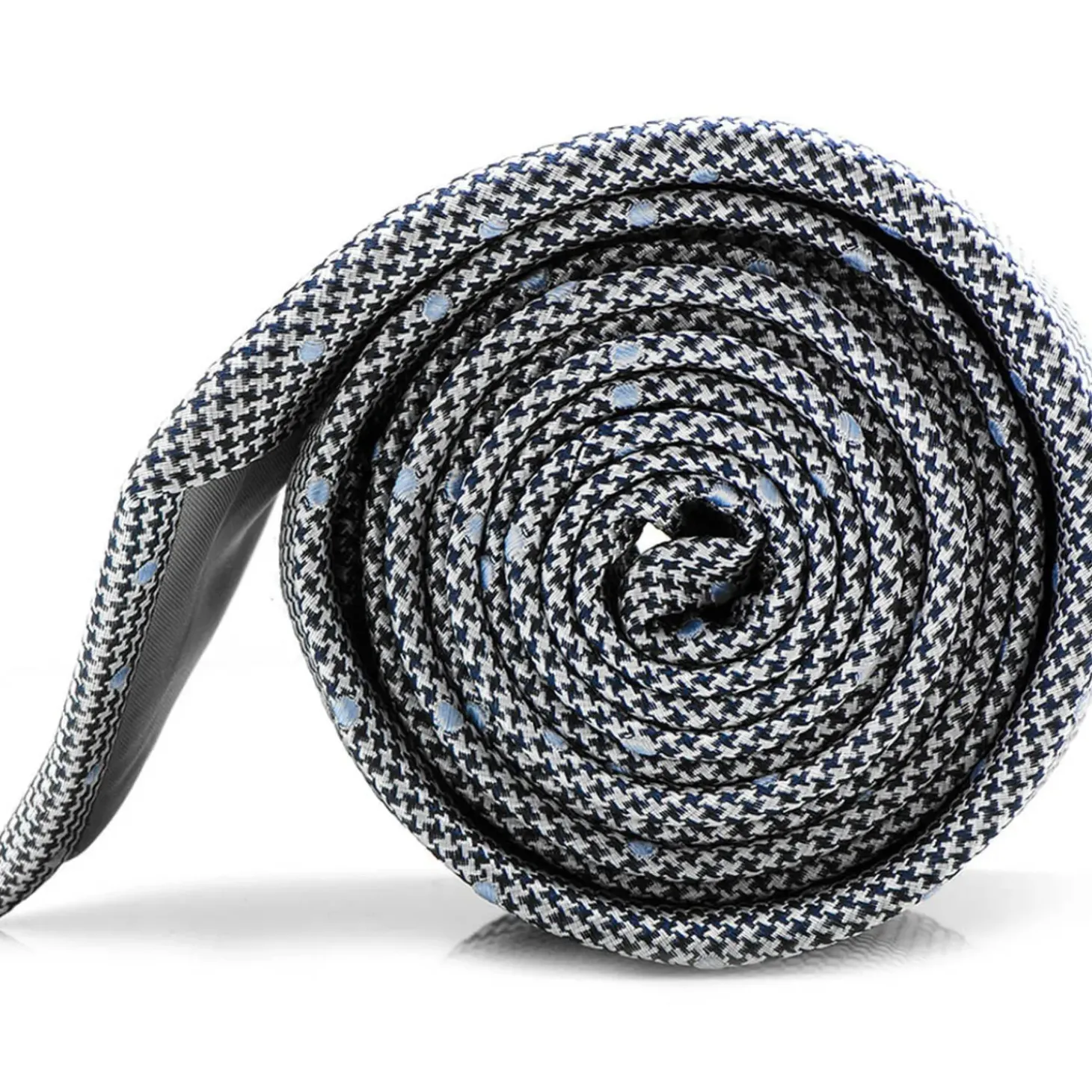 Ox and Bull Trading Co. Dotted Herringbone Gray Silk Tie