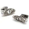 Tateossian Double Bolt Silver Cufflinks in Black Rhodium