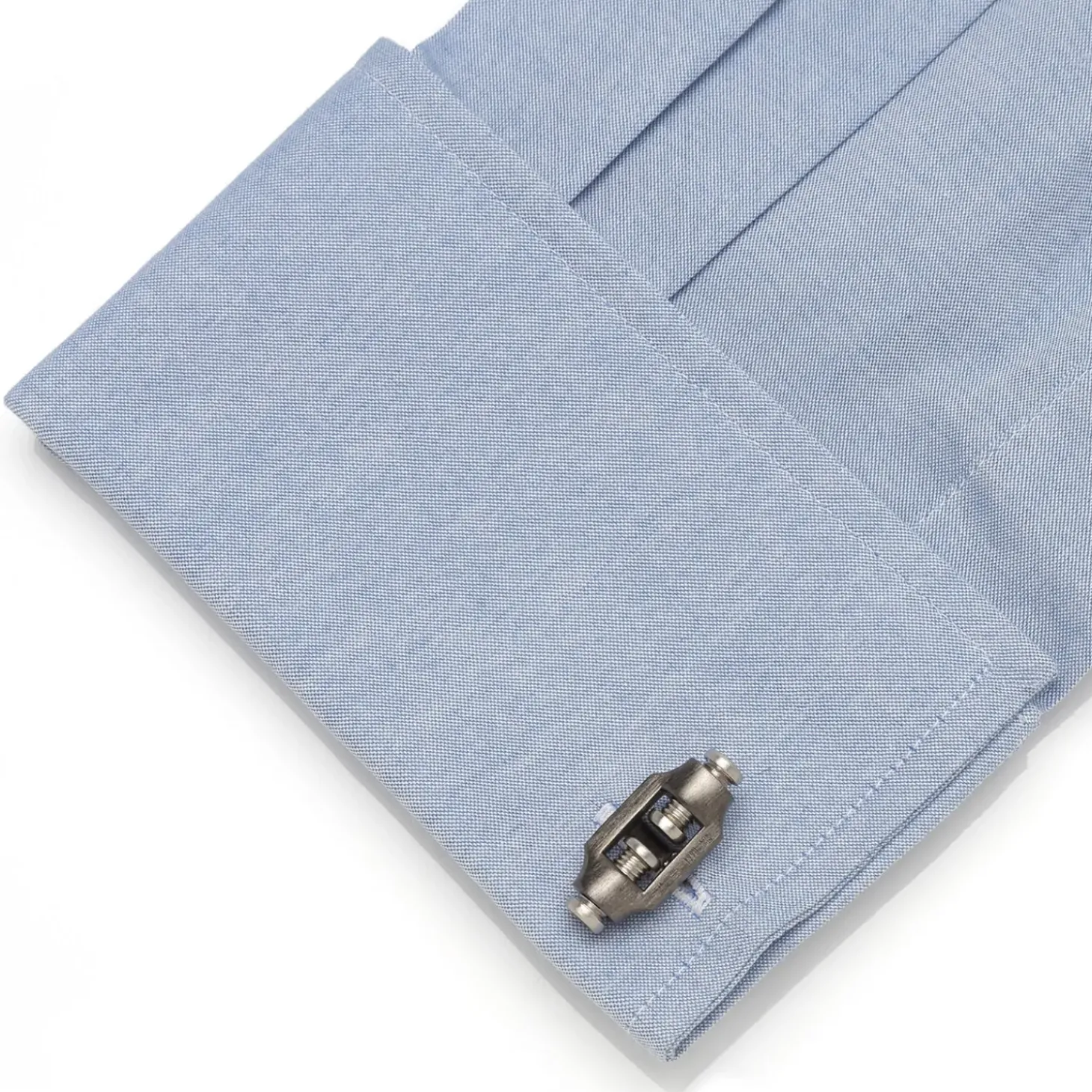 Tateossian Double Bolt Silver Cufflinks in Black Rhodium