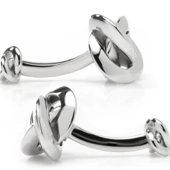 Ox and Bull Trading Co. Double Sided Silver Knot Cufflinks