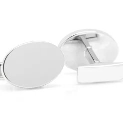 Ox and Bull Trading Co. Engraved Precious Moments Sterling Silver Oval Cufflinks