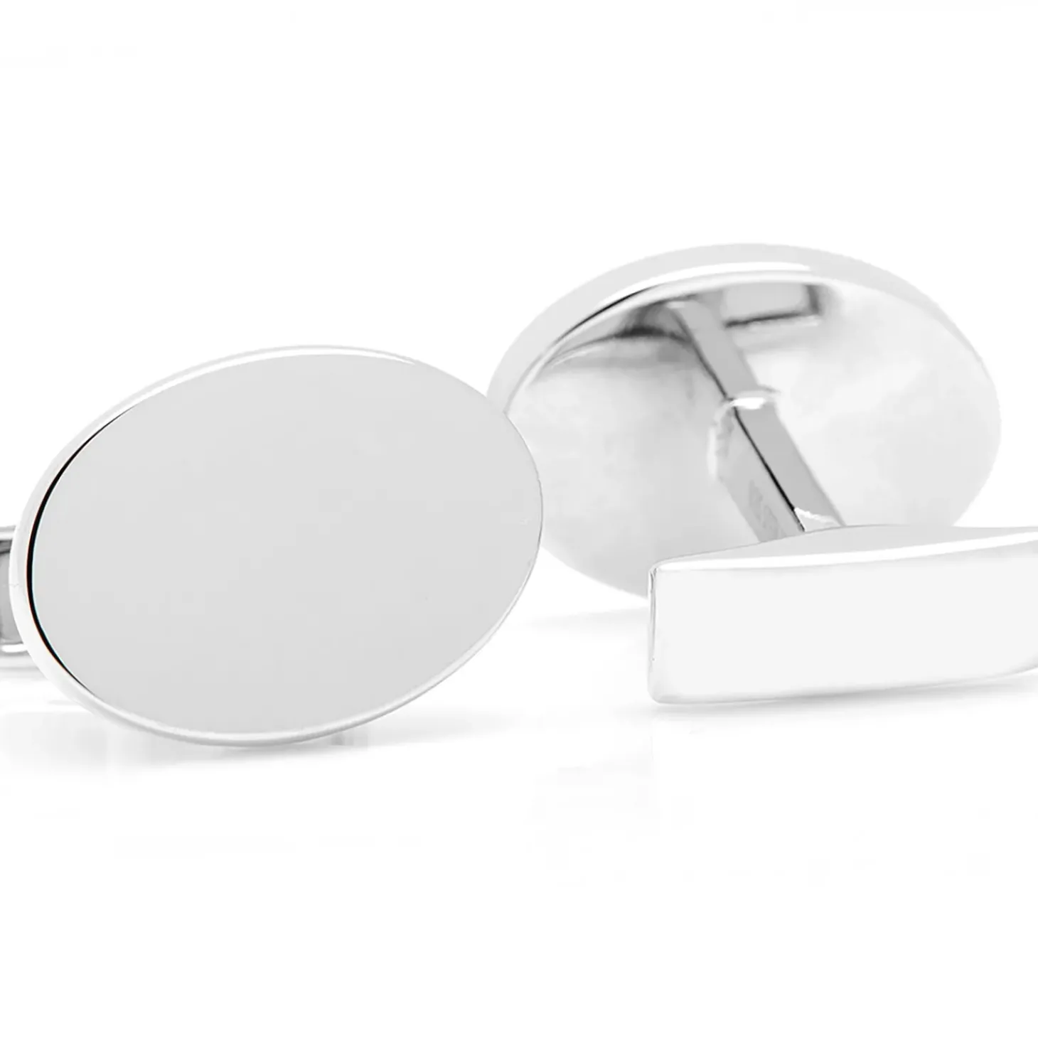 Ox and Bull Trading Co. Engraved Precious Moments Sterling Silver Oval Cufflinks