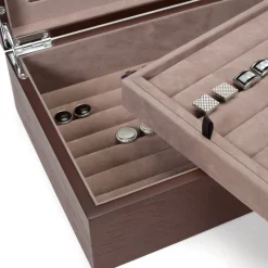 Ox and Bull Trading Co. Espresso Cufflinks Collector's Case - 72 pairs