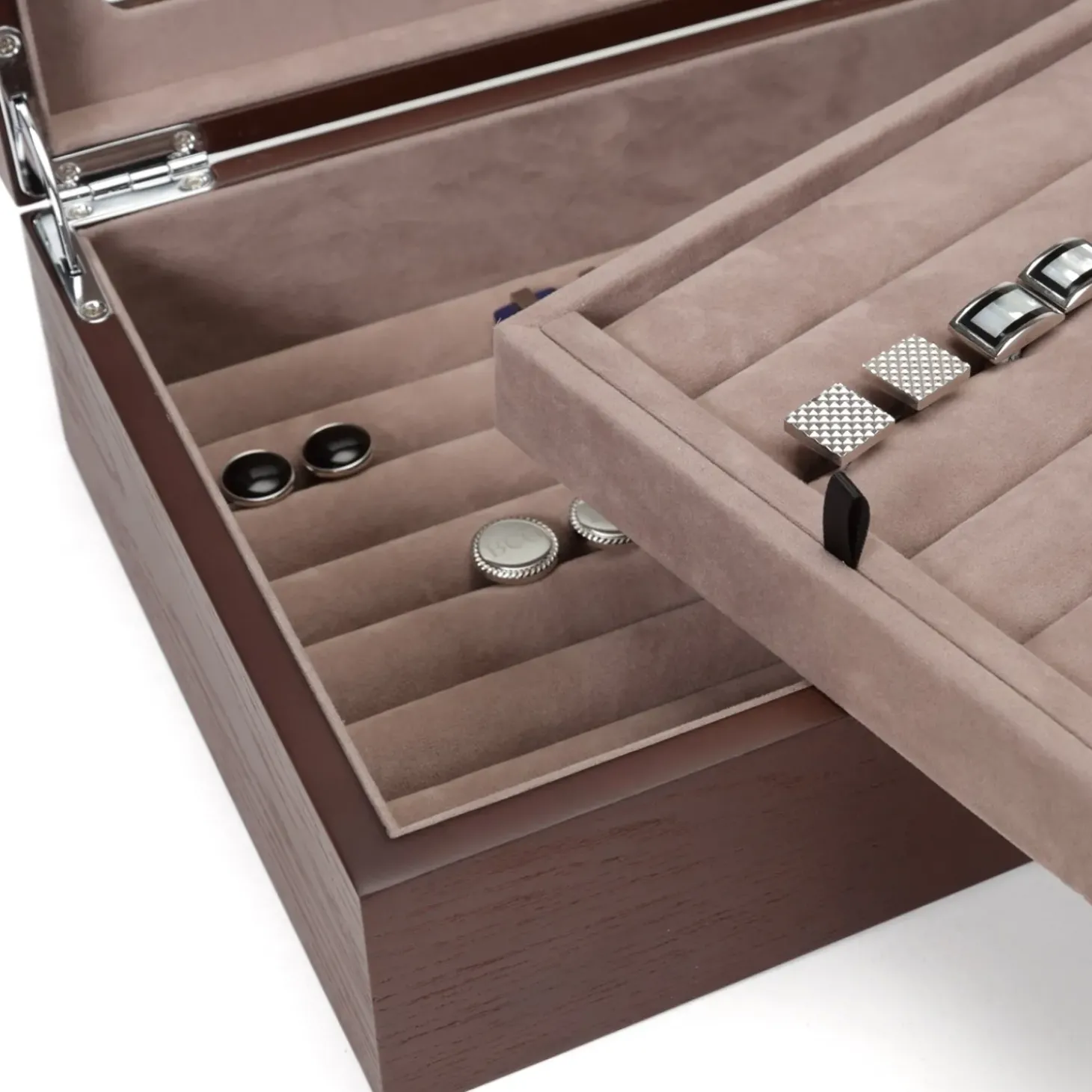 Ox and Bull Trading Co. Espresso Cufflinks Collector's Case - 72 pairs
