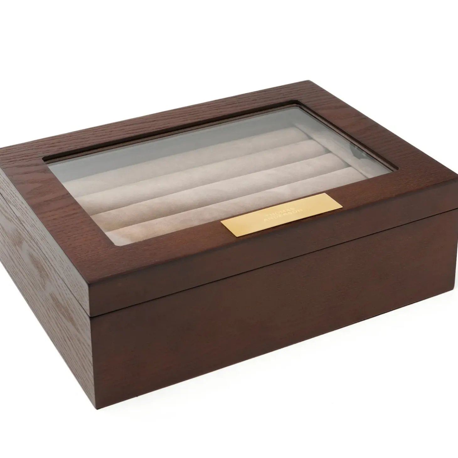 Ox and Bull Trading Co. Espresso Cufflinks Collector's Case - 72 pairs