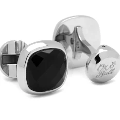 Ox and Bull Trading Co. Faceted Onyx Cushion Cufflinks