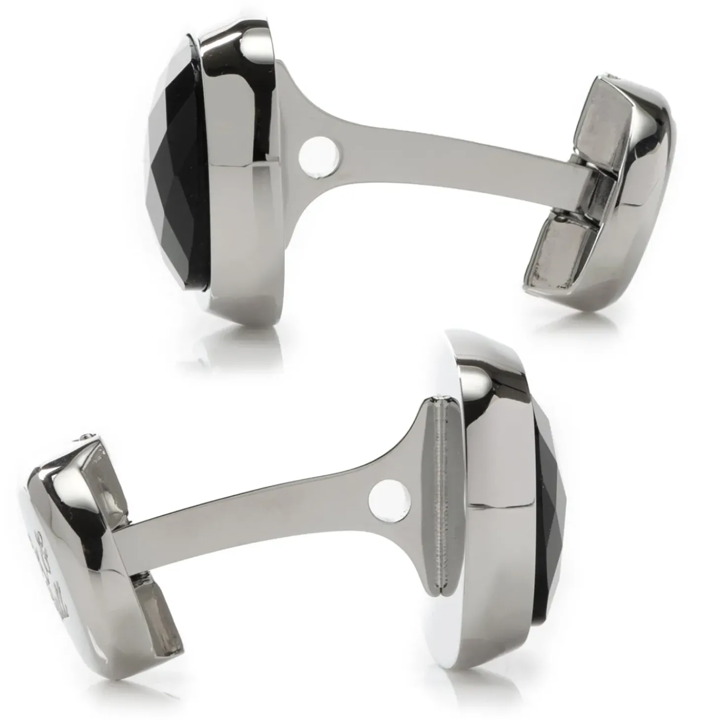 Ox and Bull Trading Co. Faceted Onyx Cushion Cufflinks