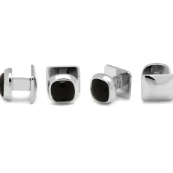 Ox and Bull Trading Co. Faceted Onyx Cushion Studs