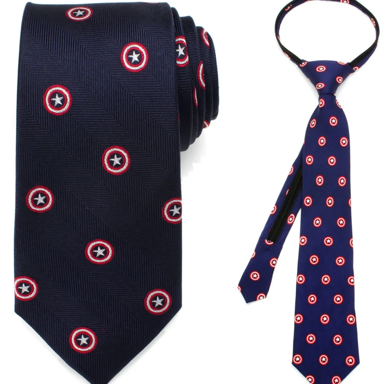 Marvel Father and Son Captain America Zipper Necktie Gift Set