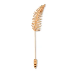 Tateossian Fern Lapel Pin In Rose Gold Plating
