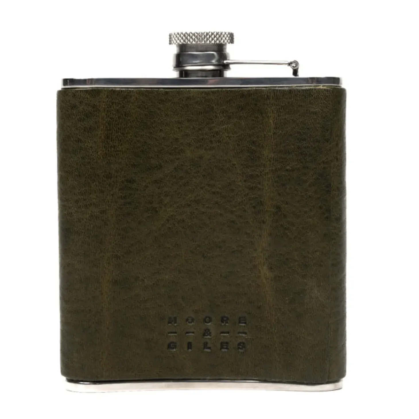 Moore & Giles FLASK TITAN MILLED OLIVE