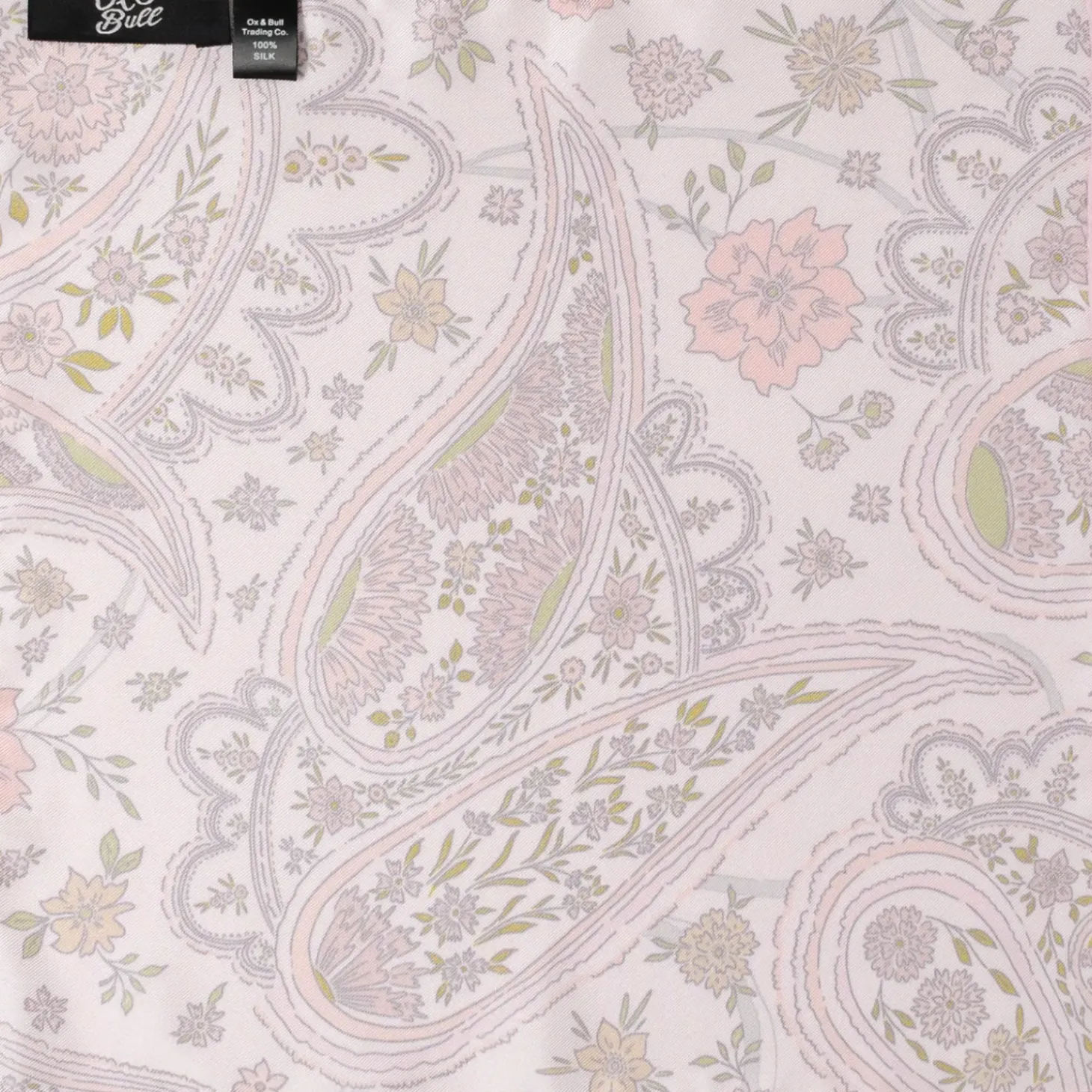 Ox and Bull Trading Co. Floral Blush Paisley Pocket Square