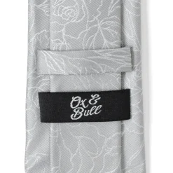 Ox and Bull Trading Co. Floral Gray Men's Tie