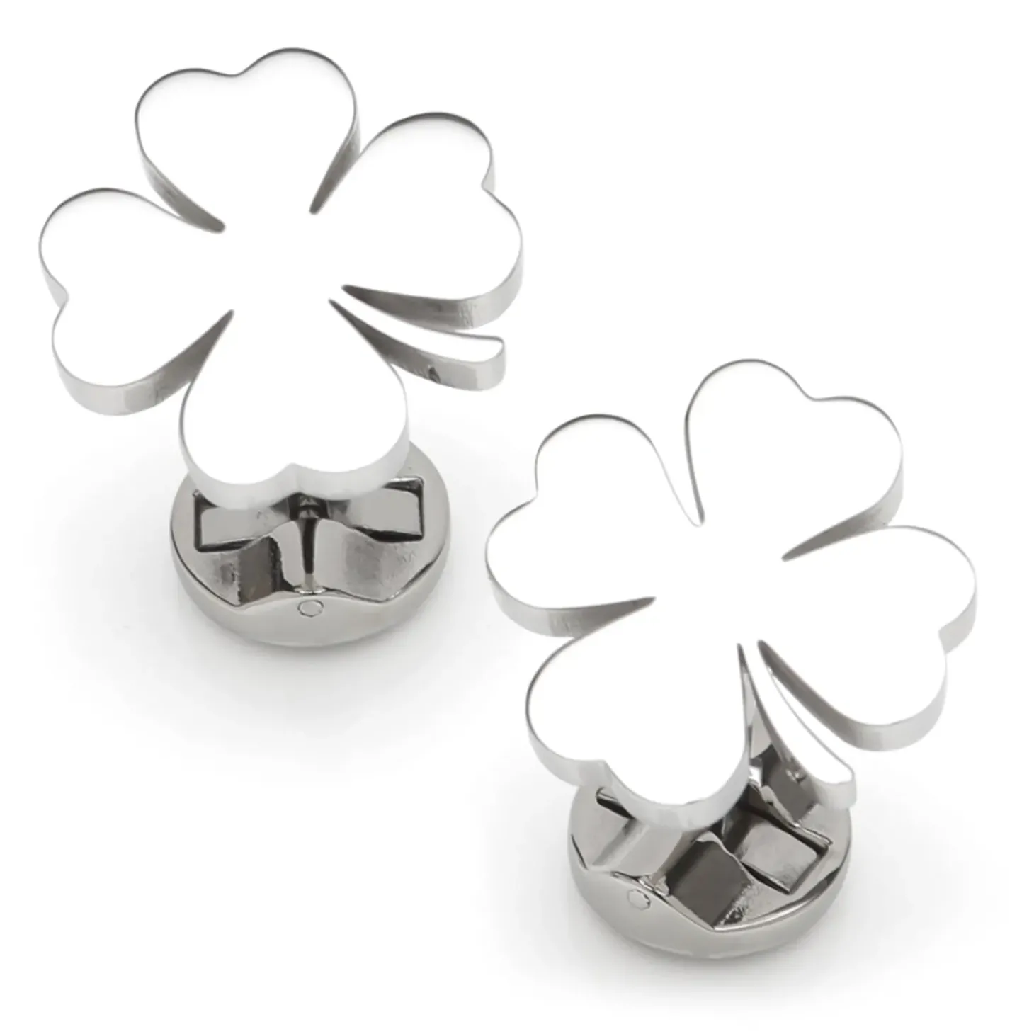 Ox and Bull Trading Co. Four Leaf Clover Stainless Cufflink