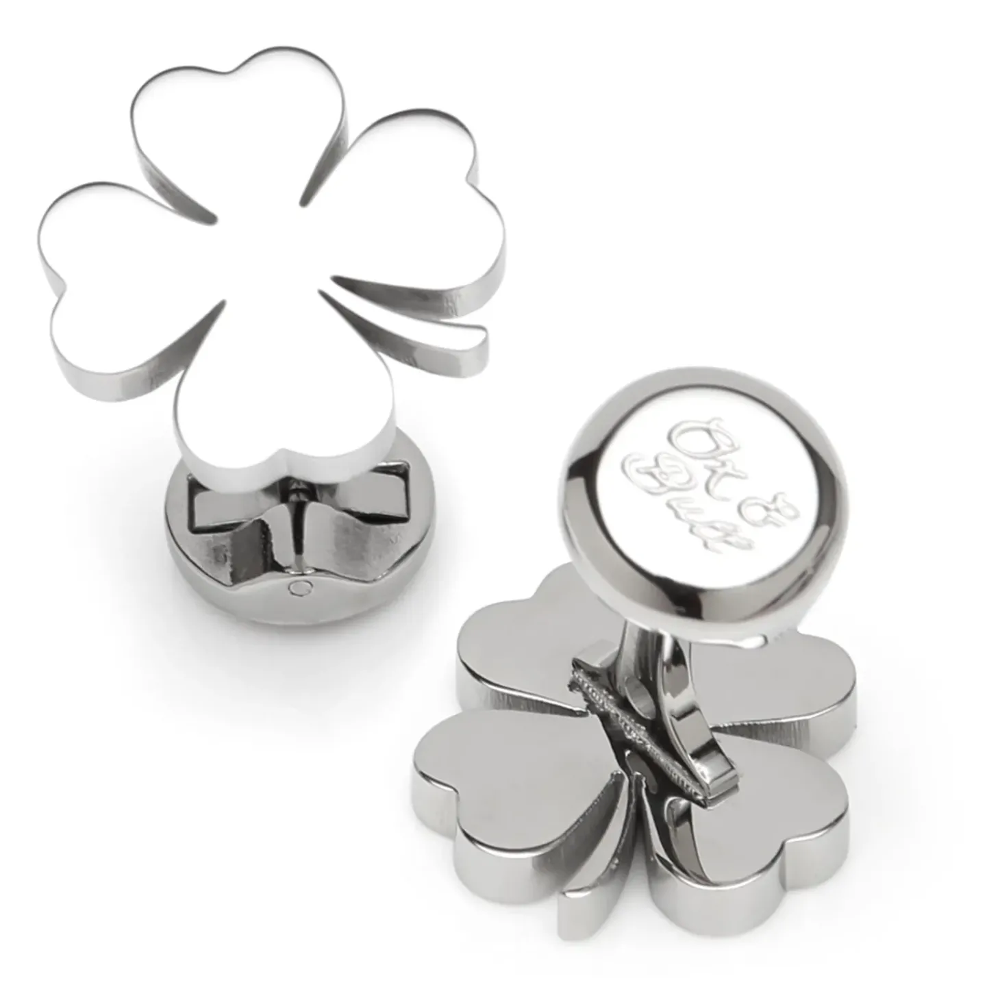 Ox and Bull Trading Co. Four Leaf Clover Stainless Cufflink