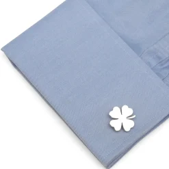 Ox and Bull Trading Co. Four Leaf Clover Stainless Cufflink