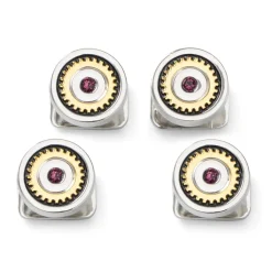 Ox and Bull Trading Co. Gear Amethyst Stone Studs
