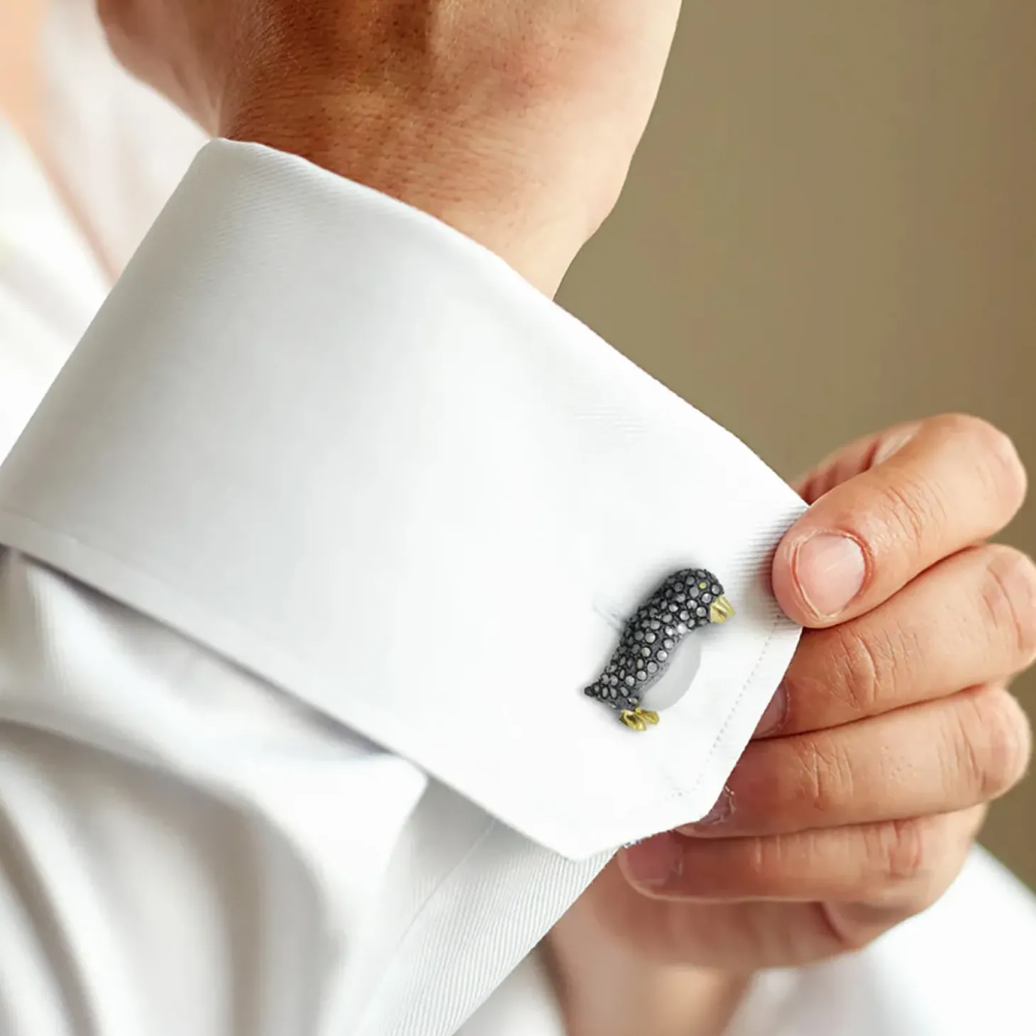 Jan Leslie Gemstone Penguin Cufflinks