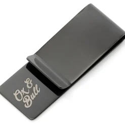 Ox and Bull Trading Co. Geometric Tiled Stainless Steel Gunmetal Engravable Money Clip